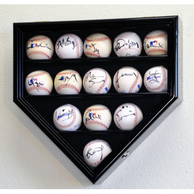 14 Baseball Ball Display Case Cabinet Holder Home Plate Shaped w/98% UV Protect   302333855964
